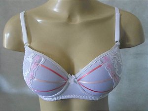 Conjunto Rosa com Branco Fita e Renda  - TAMANHO G