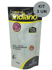 Kit C/ 3un Hene Indiano Gel Forte 180g Divina Dama