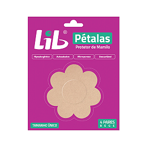 Protetor de mamilo Lib Pétalas 4 pares Bege Hipoalergênico