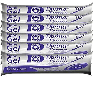 Kit C/ 6un Henê Gel Divina Dama Forte Bisnaga 180g