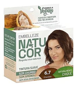 Tintura Capilar Natucor Vegana Sem Amônia 6.7 Chocolate