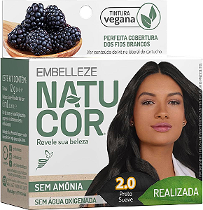 Tintura Capilar Natucor  Vegana Sem Amônia 2.0 Preto Suave