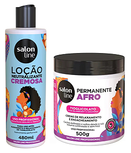 Kit Permanente Afro  Salon Line Creme  e Neutralizante