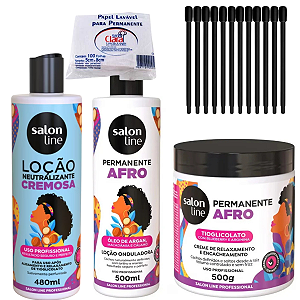 Kit Permanente Afro Salon Line + Bigodim E Papel