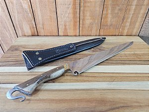 Faca Rabinho 10" Aço Cirúrgico Cabo de Madeira