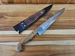 Faca Gaúcha 10" Aço Cirúrgico Cabo de Madeira