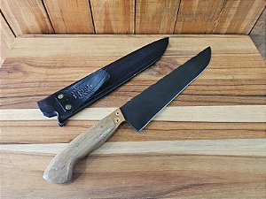 Faca Pincanheira Fosfotizada 10" Aço Carbono Cabo de Madeira