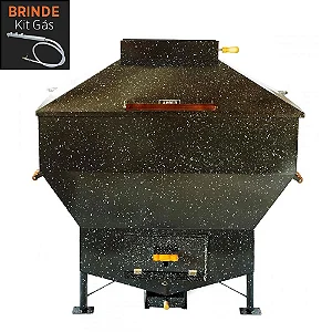 Apolo Industrial Esmaltada - Churrasqueira a Bafo Gás ou Carvão - Capacidade para 75 Quilos de Carne