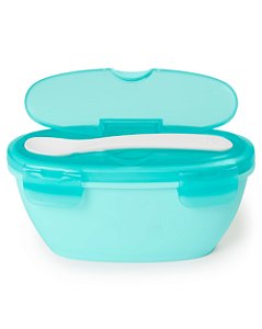 Kit Alimentação Easy-Serve Bowl e Colher Verde-Azulado