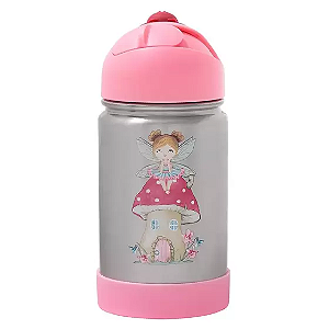 GARRAFA FLIP TÉRMICA INFANTIL FADA COM ALÇA DE SILICONE BÜP BABY