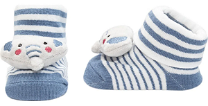 PANTUFA MEIA COM CHOCALHO ELEFANTE LISTRADO