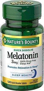 Melatonina 3mg Nature's Bounty Rápida Dissolução - 120 comprimidos