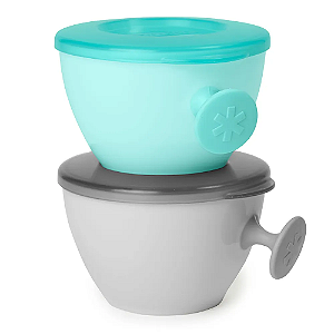 KIT BOWLS INFANTIL EASY-GRAB CINZA E VERDE - AZULADO SKIP HOP