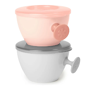 KIT BOWLS INFANTIL EASY-GRAB CINZA E CORAL SKIP HOP