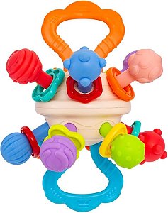 Mordedor Bola Atomic Soft Ball Flexível Colorida Divertida Para Bebê - Buba