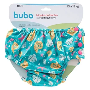 BUBA - BIQUINI DE BANHO COM FRALDA - CONCHAS - M