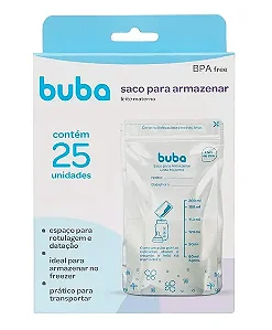 Kit Saco Para Armazenar Leite Materno Buba 200ml 50 Unidades