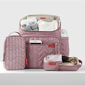 Mochila Maternidade Forma Lilás Rosado Skip Hop