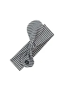 Faixa de cabelo para bebê penka  Cor ASTRO-CINZA COM LISTRAS FINAS BRANCO