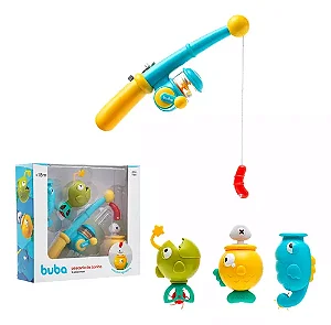 Brinquedo 18m+ Pescaria De Banho C/ Vara 3 Peixes Bebê Buba