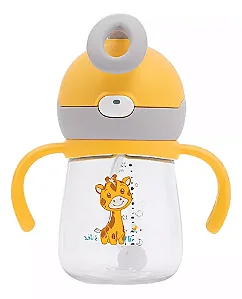 Copo de Treinamento Infantil Tritan com Alça Removível e Canudo sol - 220ml Petit Piá