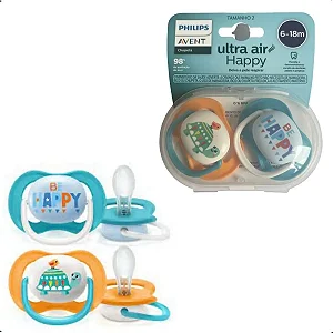 Chupeta Ultra Air Tartaruga Be Happy 6-18M - Philips Avent