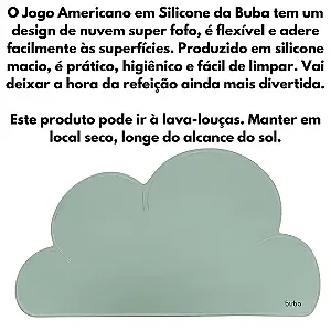 Jogo Americano Verde em Silicone Infantil Buba