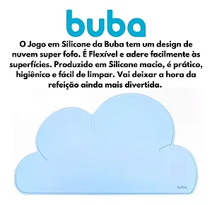 Jogo Americano Azul em Silicone Infantil Buba