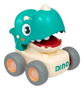 Carrinho Dino Com Fricção E Apito Verde Bebê 12M