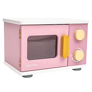 Brinquedo De Madeira Forno Micro-ondas Rosa Büp Baby