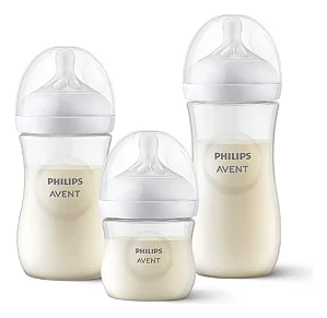 kit triplo mamadeiras cor transparente Philips Avent Pétala