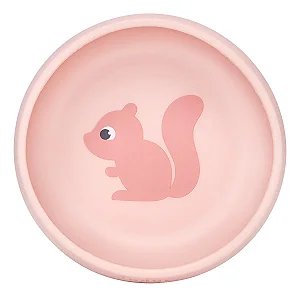 Pratinho Fundo Bebê Bowl Em Silicone Com Ventosa Buba - Rosa