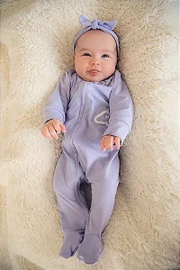 Macacão Zíper 2 Vias Lavanda - Welpie