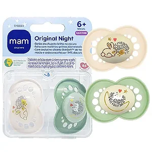 Chupeta Mam Original Night 6+ Meses Silicone, embalagem dupla - Mam