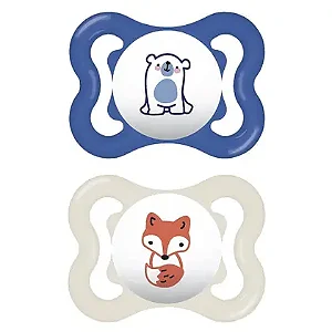 Chupeta Mam Supreme 0-6 Meses Azul/ Bege - Embalagem Dupla