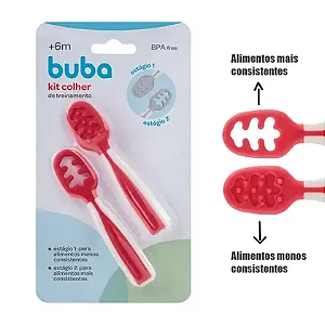 Kit Colher De Treinamento Dois Estágios Buba - Rosa