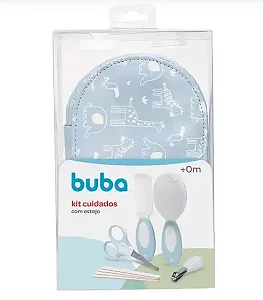 Kit Cuidados Bebê 9 Itens Estojo Azul Buba