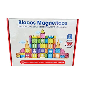 Blocos Magnéticos 100 Peças para Crianças