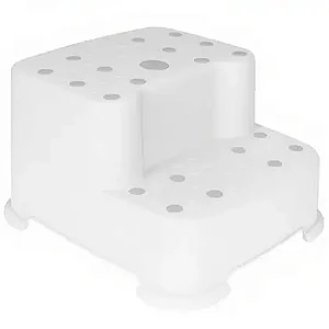 Degrau Duplo Infantil Antiderrapante Branco Buba