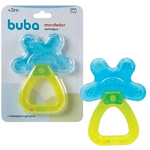 Mordedor de Água Massageador Gengiva Buba Verde/Azul