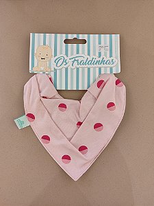 Babador Bandana Impermeavel- Rosa/ Bolinha