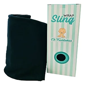 Sling Wrap Bebê Algodão Preto Premium