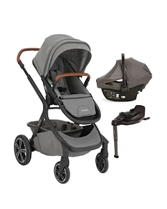 Combo Carrinho Demi Grow Cinza Oxford + Bebê Conforto Pipa Next Cinza Thunder + Base Curv - Nuna