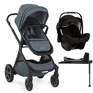 Combo Carrinho Demi Grow Cinza Aspen + Bebê Conforto Pipa Next Preto Caviar + Base Isofix Pipa Next – Nuna