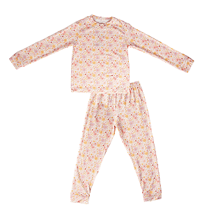 Pijama Manga Longa Infantil Floral Manu Bup Baby
