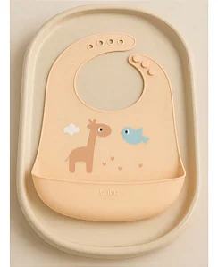Babador Silicone Com Pega Migalhas Cloudy Girafa - Buba