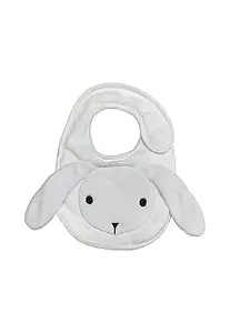 Babador laço bebê power sec animado branco