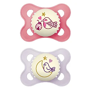 Chupeta MAM Original Night - Brilha no Escuro - 0-6 meses - Embalagem Dupla / Rosa