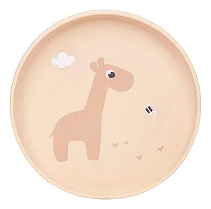 Pratinho Em Silicone Bebê Com Ventosa Buba Cloudy Girafa