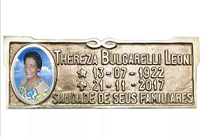 Placa de BronzeTradic. Com Foto. Polido (tam:10x30)